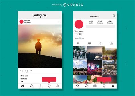 Plantilla de perfil de Instagram   Descargar vector