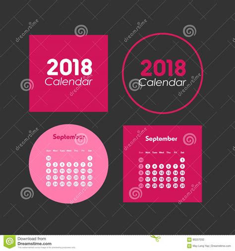 Plantilla Del Calendario Para Septiembre De 2018 ...