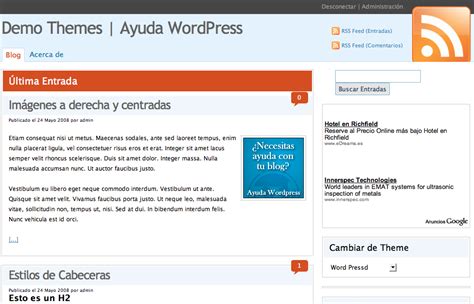 Plantilla en Español WordPressD • Ayuda WordPress