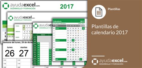 Plantillas calendario en Excel 2017   Ayuda Excel