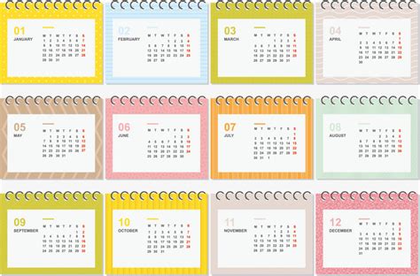 Plantillas De Calendario De Escritorio Color Cute 2018 ...