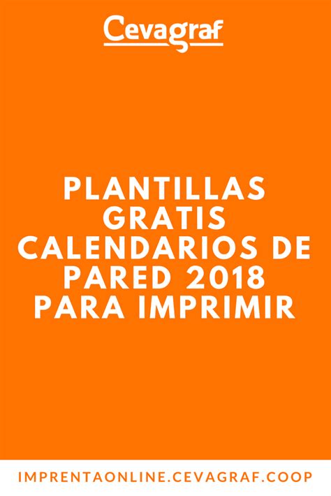 Plantillas Gratis Calendarios de Pared 2018 Para Imprimir ...