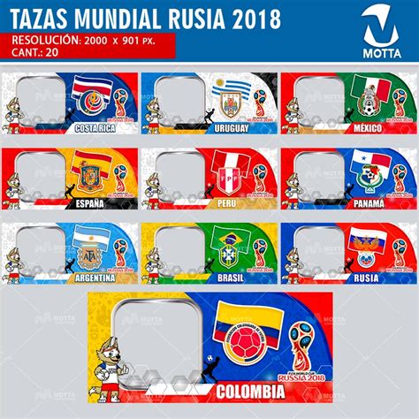 PLANTILLAS PARA TAZAS MUNDIAL RUSIA FIFA 2018