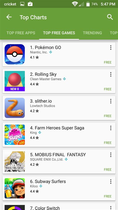 Play Store finally has separate charts for apps and games