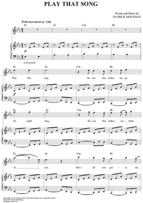Play That Song Sheet Music   Music for Piano and More ...