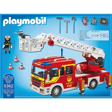 PLAYMOBIL® 5362 Feuerwehr Leiterfahrzeug mit Licht und ...