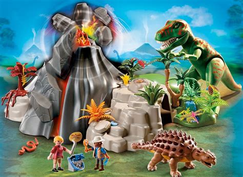 Playmobil Dinosaurs   Volcano with Tyrannosaurus