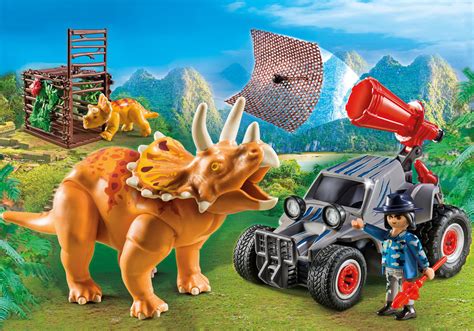 Playmobil Set: 9434   Enemy Quad with Triceratops ...