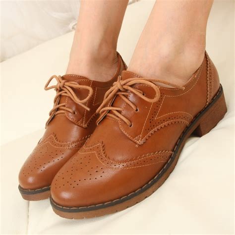 PLUS Size 34 43 Brogue Oxford Shoes Women Flats New Spring ...