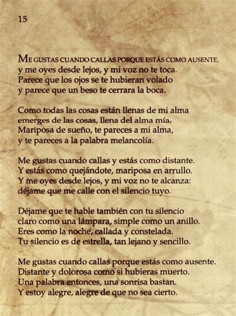 Poema 15. Pablo Neruda 20 Poemas de amor y una canción ...