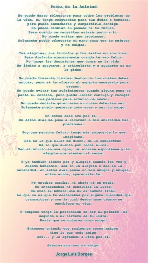 Poema a la Amistad   Jorge Luis Borges.   Red FloralRed Floral