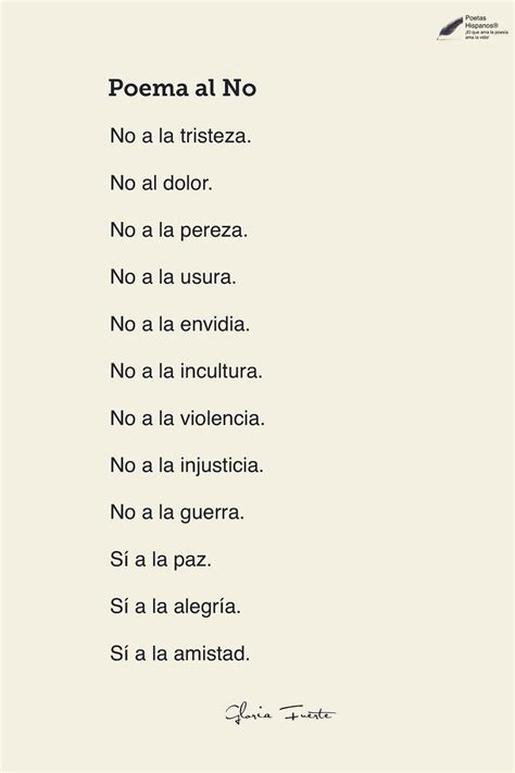 Poema al NO de Gloria Fuertes | Gloria Fuertes | Pinterest ...