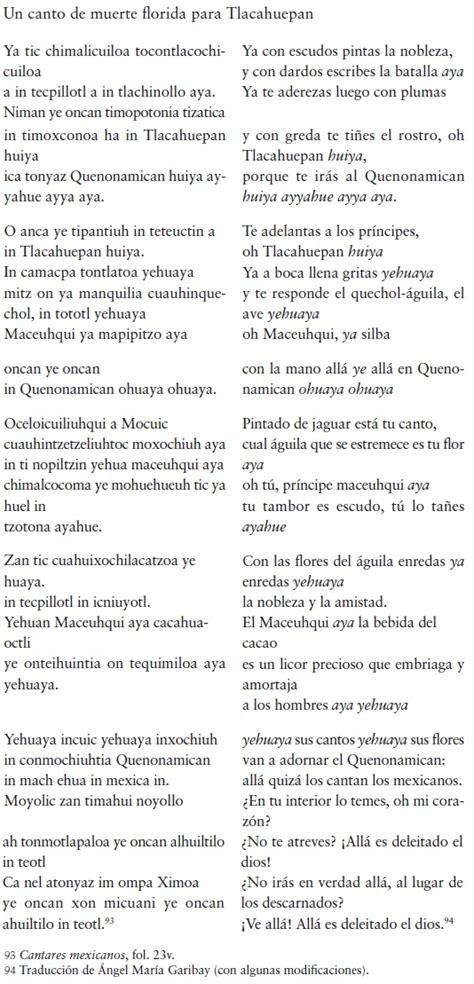 Poema En Nahuatl Y Su Traduccion | educaci 243 n ind 237 ...