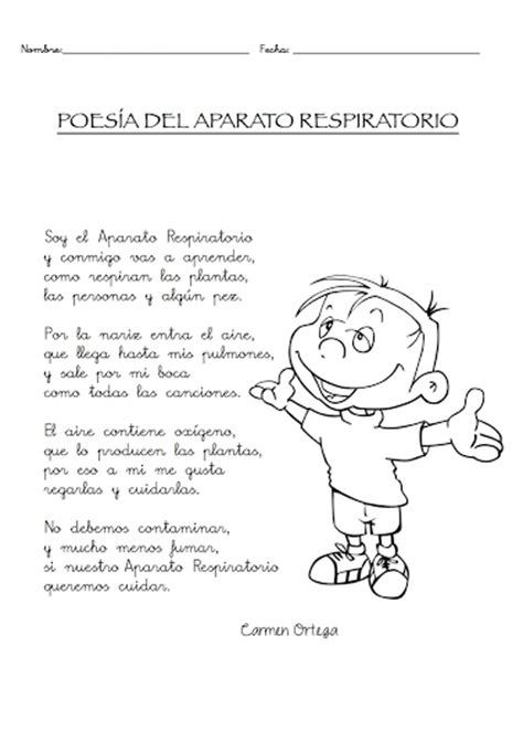 Poesía del aparato respiratorio para niños