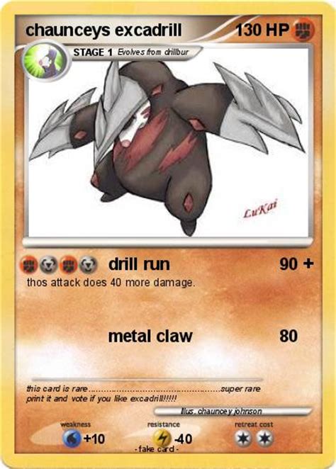 Pokémon chaunceys excadrill   drill run +   My Pokemon Card