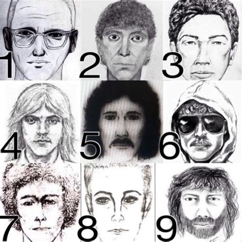 Police sketches of: 1  The Zodiac Killer; 2  Richard ...