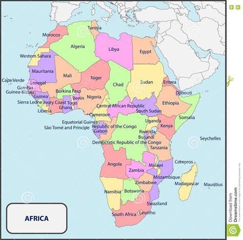 Political Map Of Africa With Names Stock Image   Image of ...