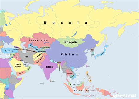 Political Map Of Asia With Countries | My blog
