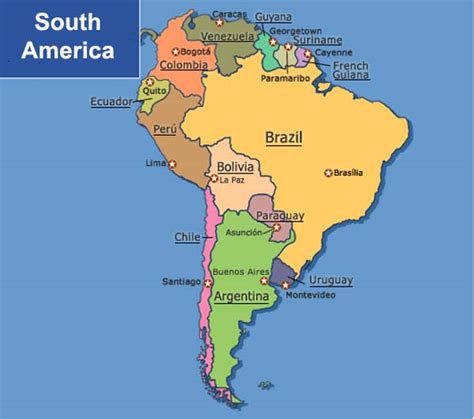 Political Map of South America   Free Printable Maps