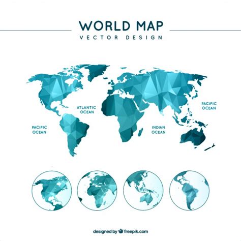 Polygonal world map Vector | Free Download