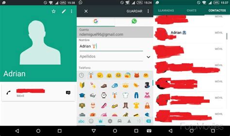 Poner emojis en los nombres de contactos de WhatsApp