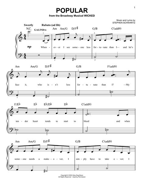 Popular sheet music by Stephen Schwartz  Easy Piano – 161947