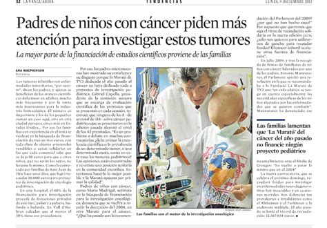 POR LA INVESTIGACION DEL CANCER INFANTIL: Prensa