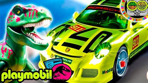 Porsche 911 para niños de juguetes Playmobil y dinosaurios ...