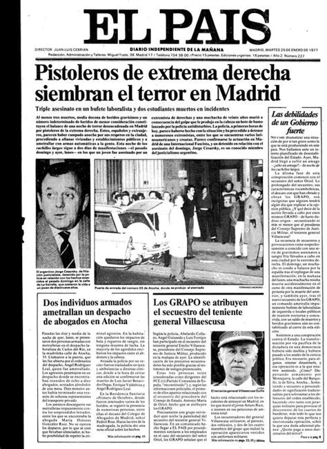 Portada de EL PAÍS del 25 01 1977