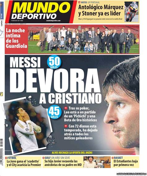 Portada de Mundo Deportivo: “Messi devora a Cristiano ...