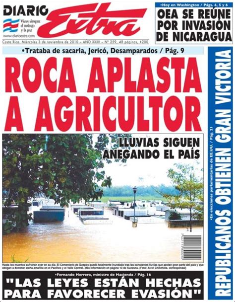Portada del periódico Diario Extra  Costa Rica . Todos los ...