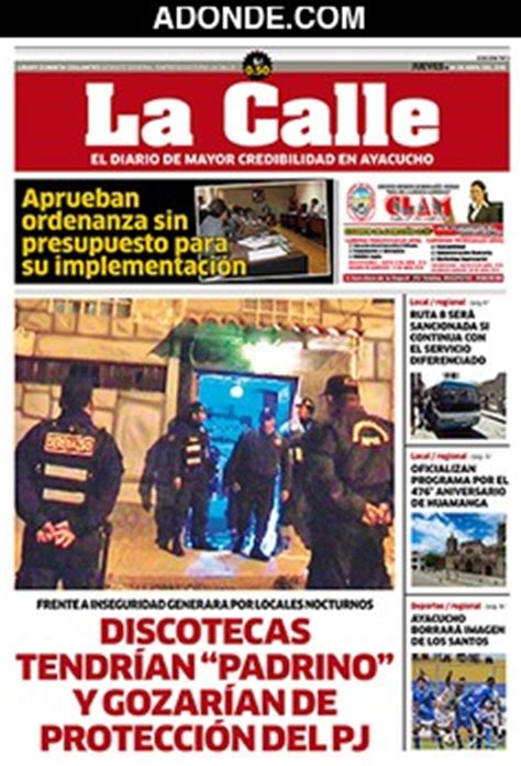 Portadas de diarios de Ayacucho Perú   ADONDE.COM