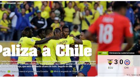 Portadas del mundo del Ecuador 3 0 Chile por ...