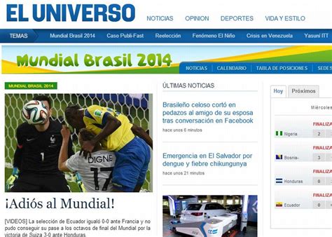 [PORTADAS] Prensa de Ecuador lamenta eliminación de Brasil ...