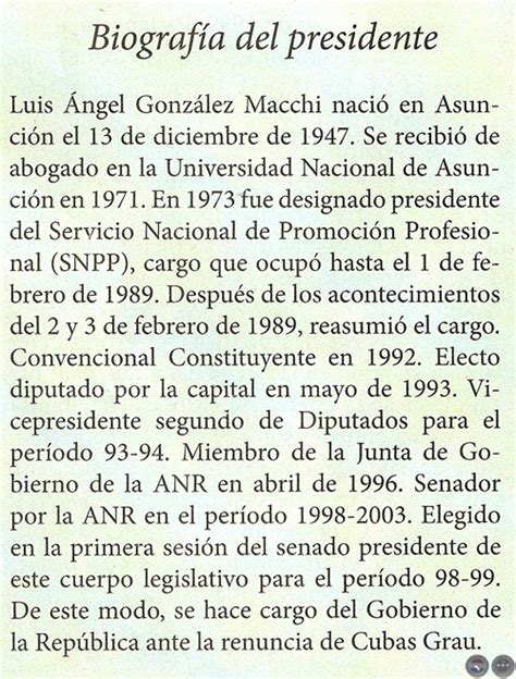 Portal Guaraní   LA PRESIDENCIA DE LUIS GONZÁLEZ MACCHI ...