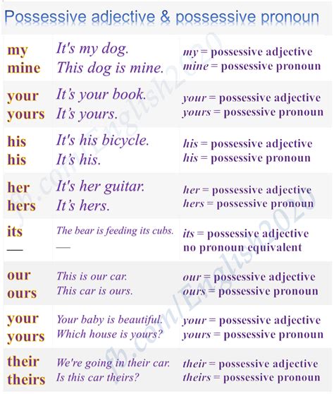 Possessive Adjective & Possessive Pronoun | English ...