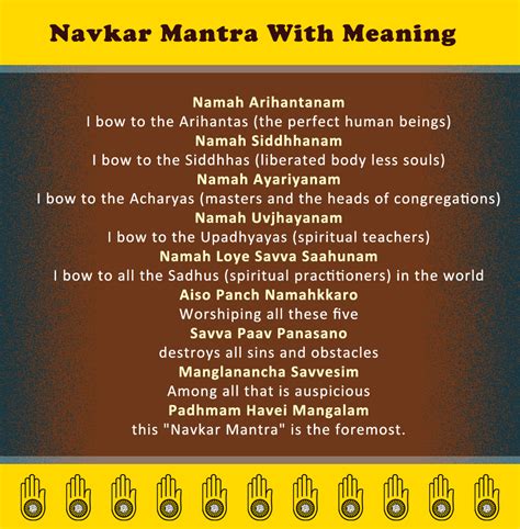Poster of Navkar Mantra with Meaning | Download Free ...