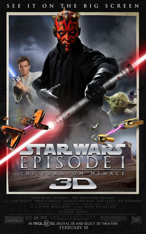 Posters de Star Wars Episodio 1 La Amenaza Fantasma 3D ...
