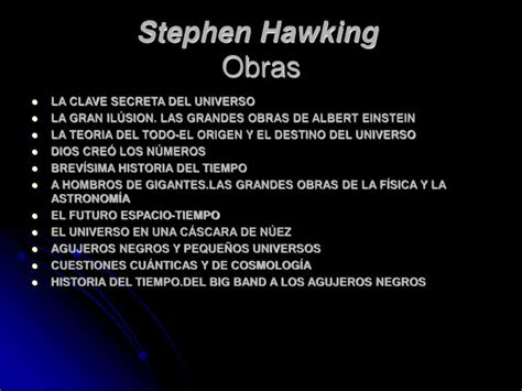 PPT   Stephen Hawking Obras PowerPoint Presentation   ID ...