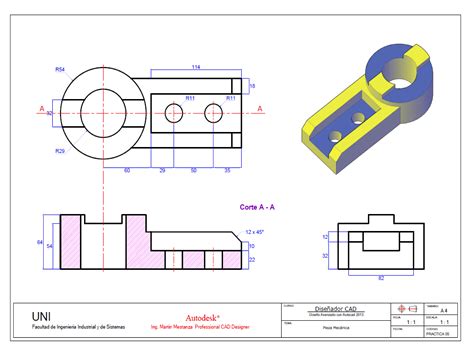 Practica de Clase Autocad 3D N° 5 | dibujo tecnico ...
