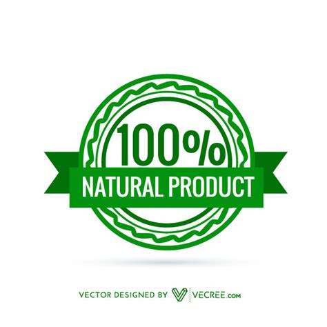 Premium 100% Natural Product Badge Free Vector | free ...