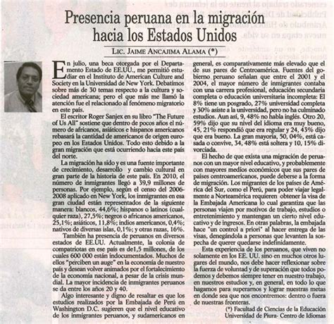 Presencia peruana de la migración hacia los Estados Unidos ...