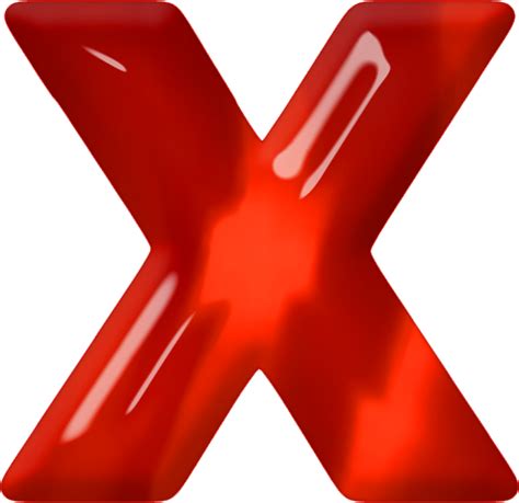 Presentation Alphabets: Red Glass Letter X