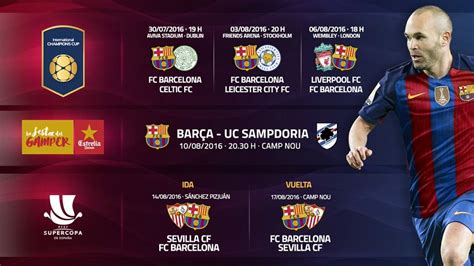 Pretemporada Barcelona 2016 | Calendario de partidos