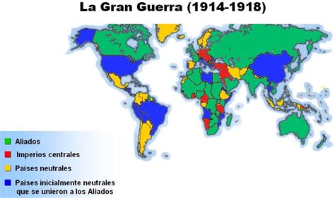 PRIMERA GUERRA MUNDIAL: Mapa de la distribución de los ...