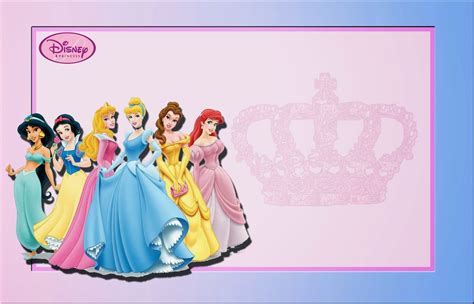 Princesas Disney: Invitaciones o Marcos para Imprimir ...