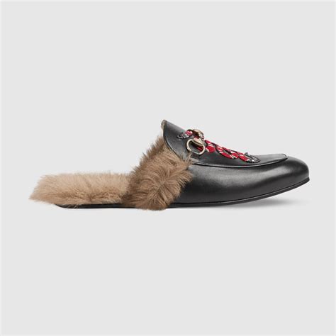 Princetown leather slipper with snake   Gucci Men s ...