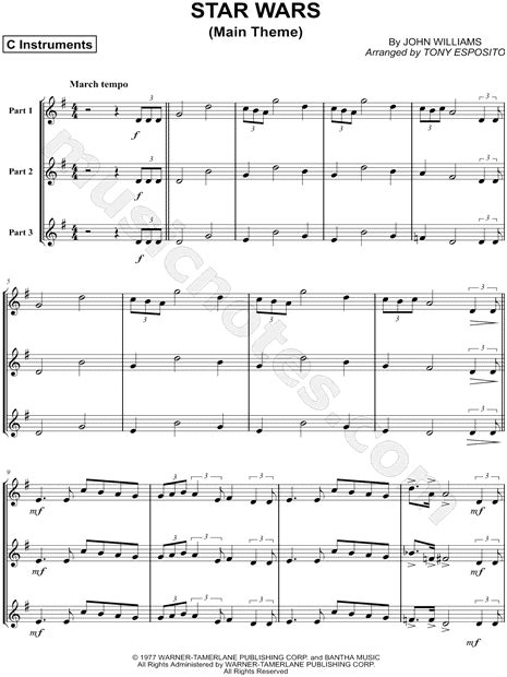 Print and download Star Wars  Main Theme    C Instrument ...
