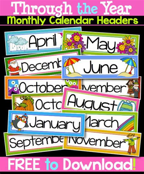 Printable Months Of The Year Labels | Online Calendar ...