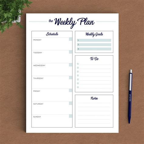 Printable Weekly Planner To Do List Weekly Planner US
